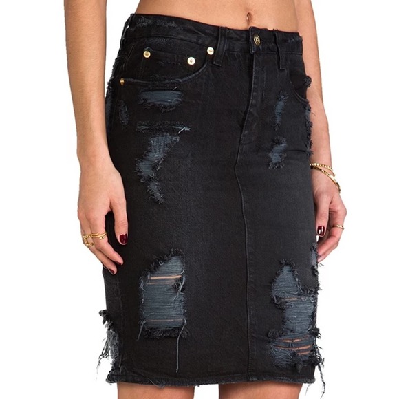 Ksubi Hi and Wasted Pencil Skirt in Posh Blasted Sz.25 NWT - Picture 1 of 12
